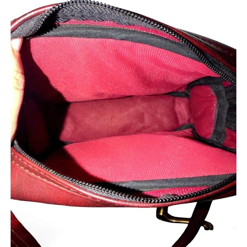 Vintage Kodak Kodamatic Camera Case Burgundy Faux Leather Shoulder Bag Retro
